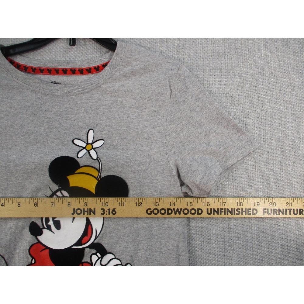 Disney Minnie Mouse Graphic T-Shirt Gray Heather Short Sleeve Crew Neck‎ Womens - Picture 4 of 8